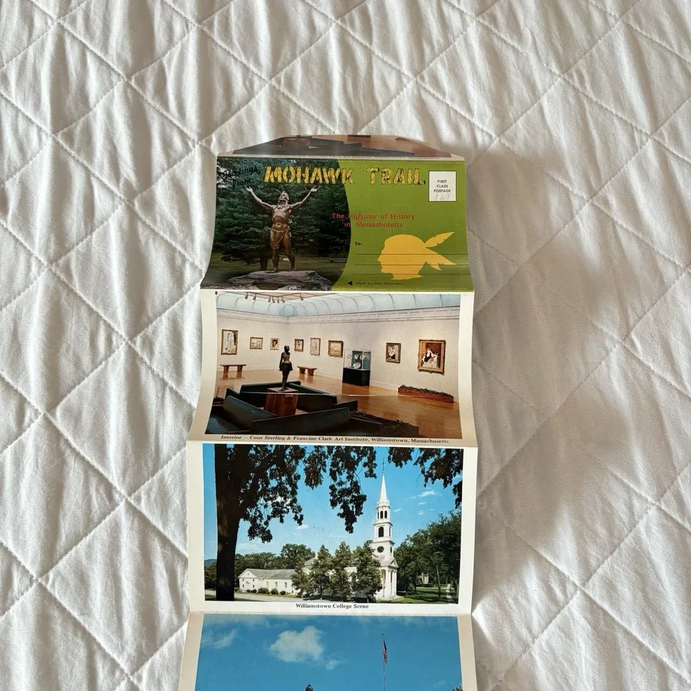 Postcard Folder‎ Massachusetts MA Mohawk Trail Elk Bridge Greenfield Deerfield